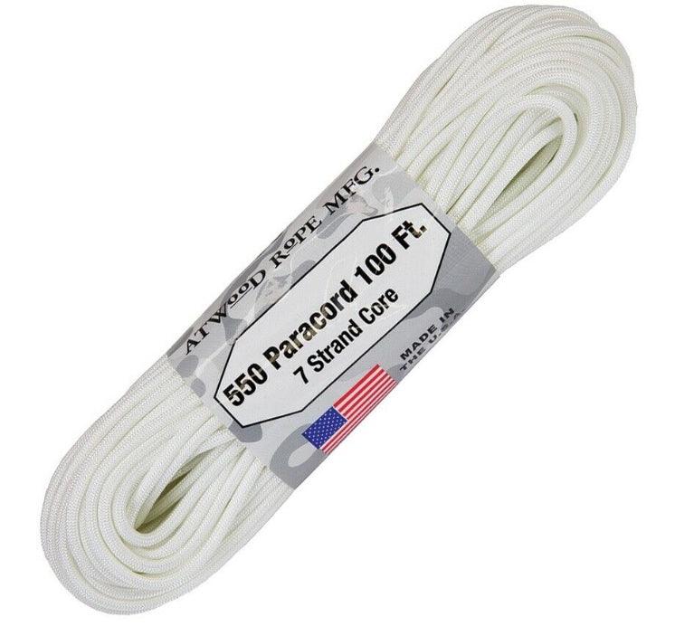 Paracord - White - 30 meters Coloured - Game-On.no