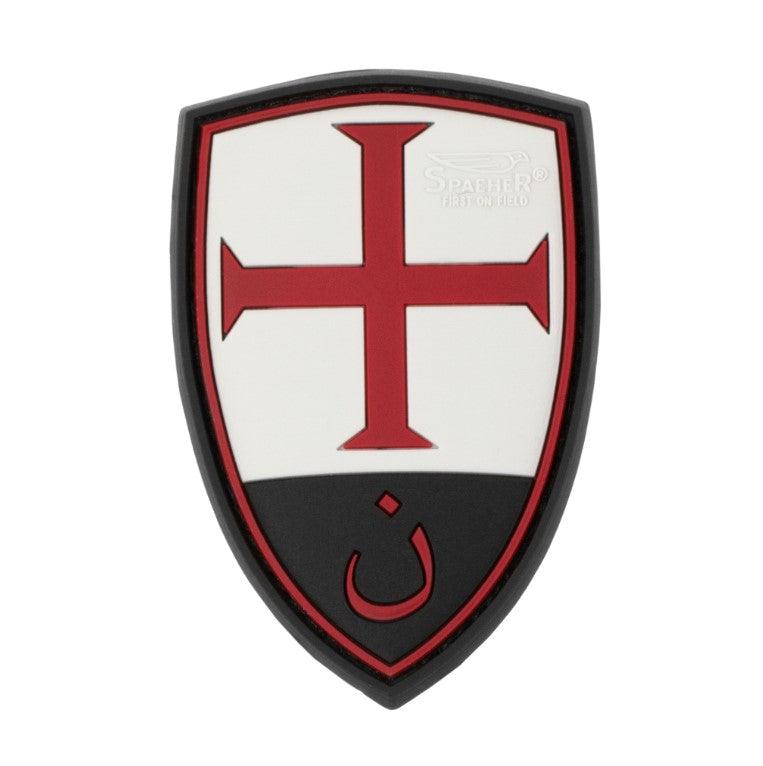 Patch - Crusader Shield and Cross - White and Red - Game-On.com