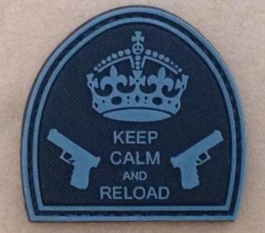 Patch - Keep Calm and Reload - Musta - Game-On.no