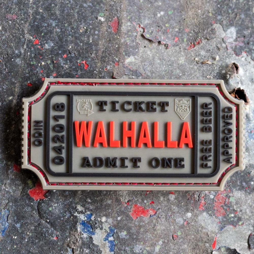 Patch - Stor Walhalla Ticket Gummi - Grå - Game-On.no