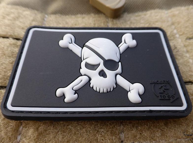 Patch - Pirate Skull Black and Gray - Game-On.no