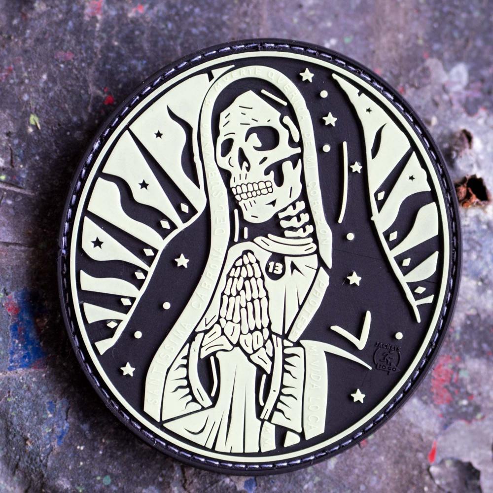 Aufnäher - Santa Muerte Gummi - Selvlysende - Game-On.no