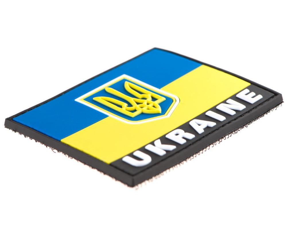 Patch - Ukrainsk Flagg med Tryzub Våpenskjold - Game-On.no