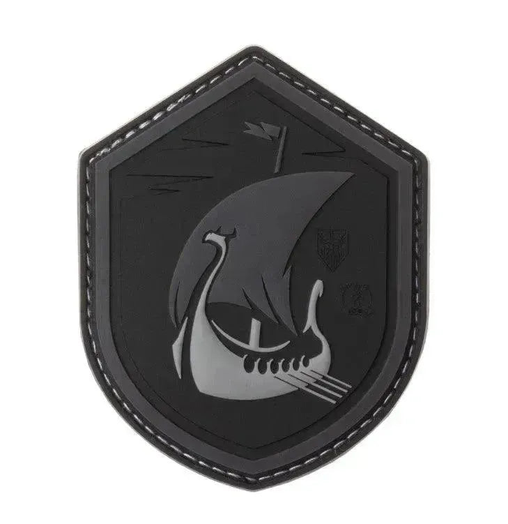 Patch - Vikingskip - Svart Drageskip - Game-On.no