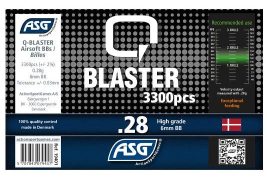 Q-Blaster Softgunkuler - 0,28 g 3300stk - Game-On.no