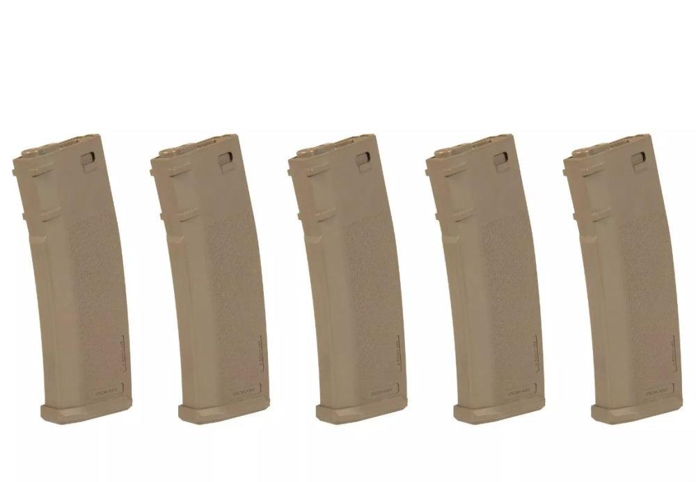 SA - M4/M16 - 5-pack - 380 skotts Hi-Cap magasin - Tan - Game-On.no