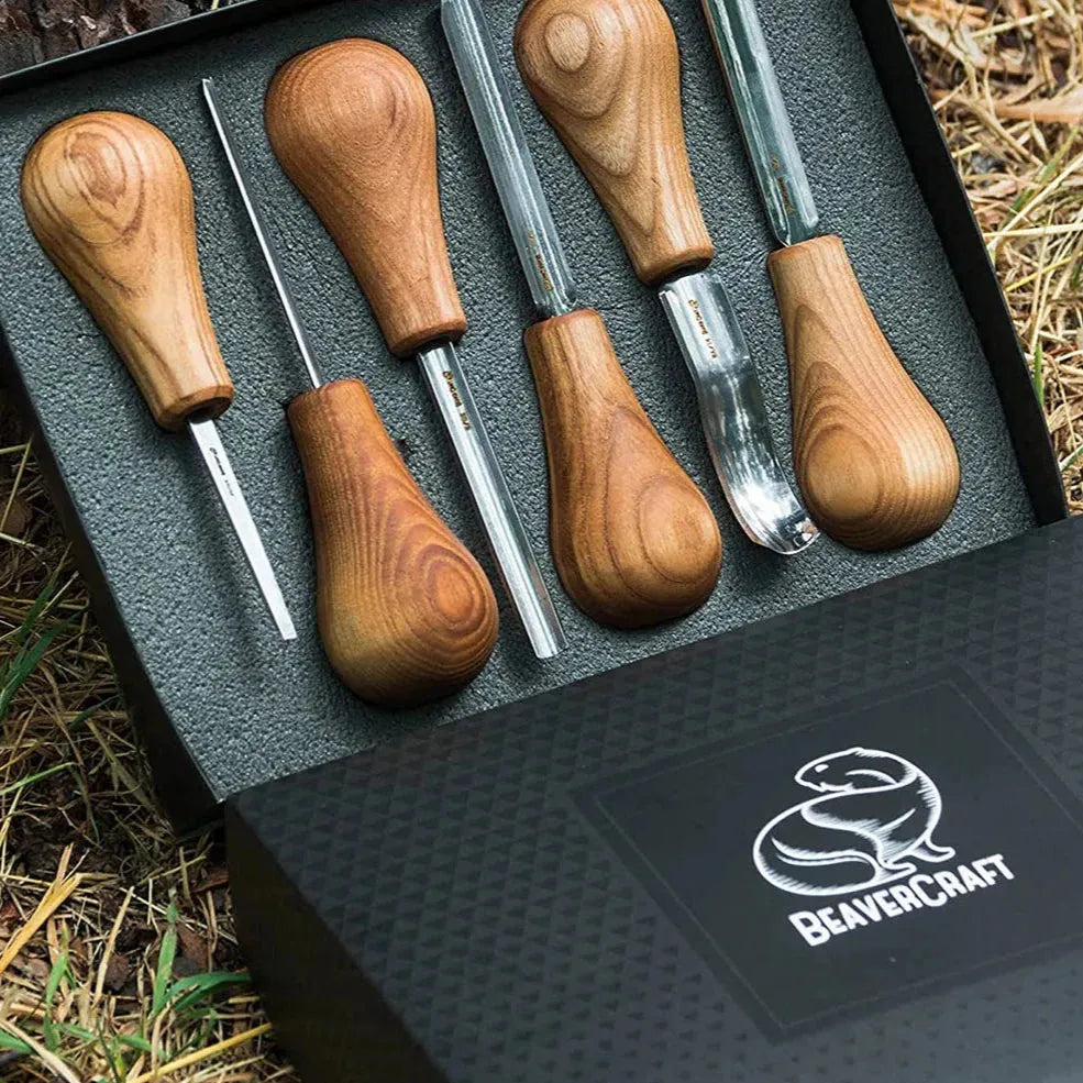 SC05 – Stemjernsett for Treskjæring - Sett med 6stk Kniver - Game-On.no