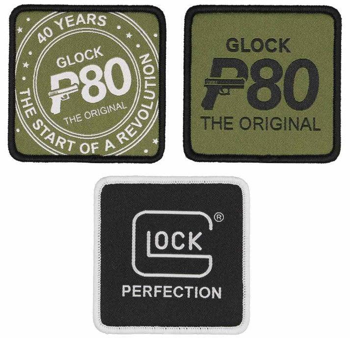 Sæt med 3 stk. Glock-mærker - Glock/P80-badges - Game-On.no