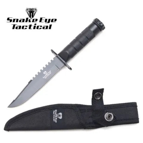 Snake Eye - Survival-Messer mit Scheide - 23cm in schwarz - Game-On.no