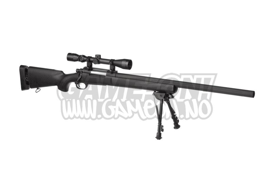 Snow Wolf - M24 SWS Airsoft Sniper med fod og kikkertsigte - S - Game-On.no