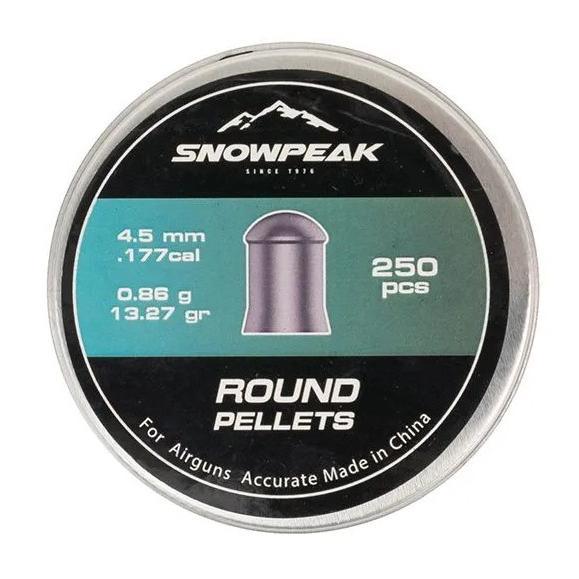 Snowpeak - 4.5mm Round Pellets til Luftvåpen - 250stk - Game-On.no