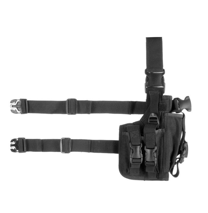 SOF Universal Thigh Holster for Pistol with Magazine Pockets - Black - Game-On.no