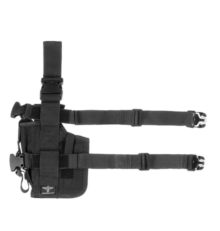 SOF Universal Thigh Holster for Pistol with Magazine Pockets - Black - Game-On.no