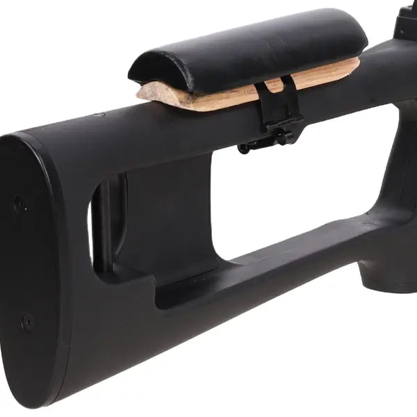 Specna Arms Retro Dragunov SVD, nærbilde av kolbe med kinnstøtte