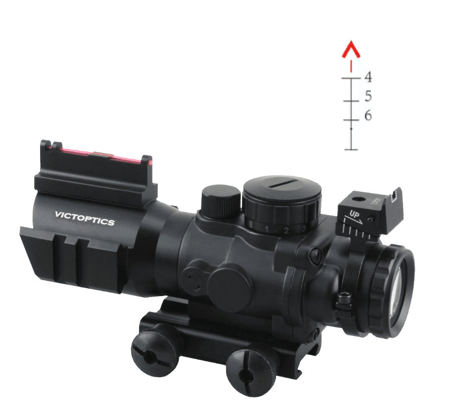 Vector Optics - C1 ACOG-sikten - 4x32 mm rödpunkt med 21 mm fäste - Game-On.com