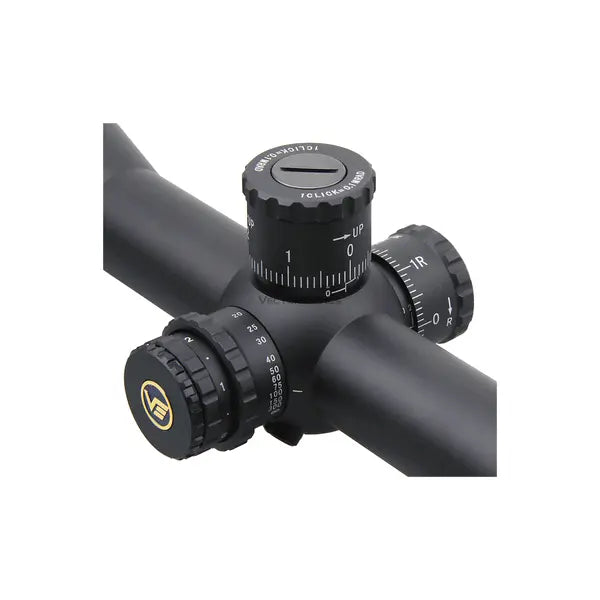 Vector Optics Tauron 6-24x50 HD, nærbilde av turret og belysning