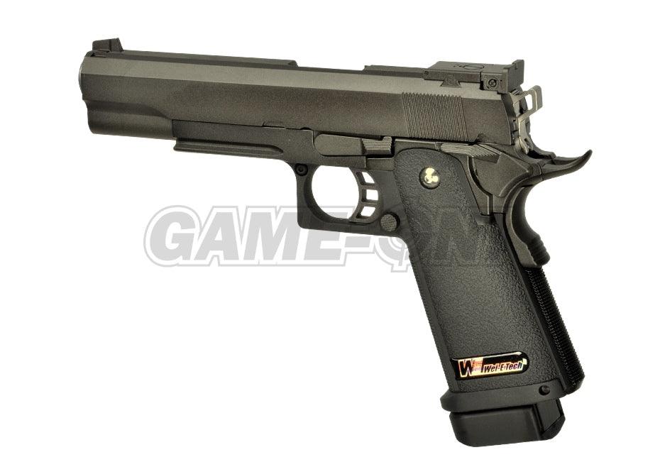 WE - Hi-Capa 5.1 Softgunpistole med Blowback - Vollmetall Svart - Game-On.no