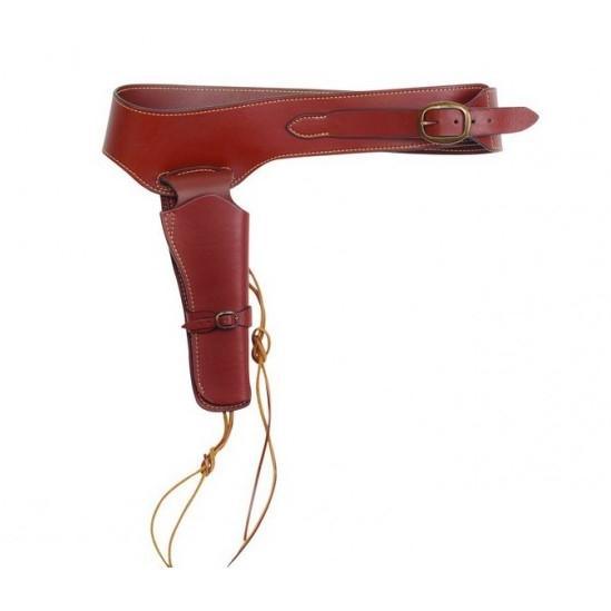 Western Style Belt with Revolver Holster - Leather - Game-On.no