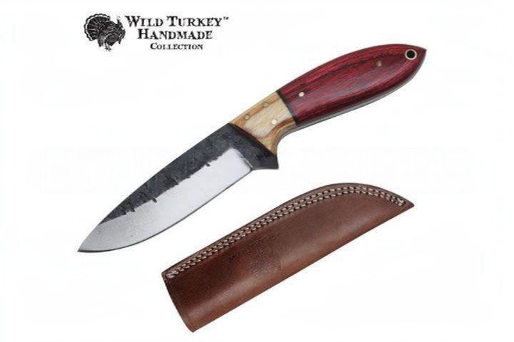 Wild Turkey - håndlavet kniv med skede - kulstofstål - Game-On.no