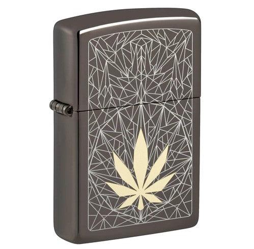 Zippo - Cannabis Design Schwarzes Eis - Game-On.no