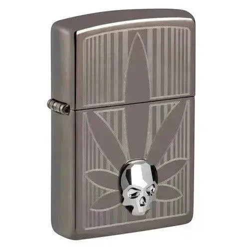 Zippo - Cannabis og 3D Hodeskalle - Game-On.no