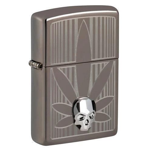 Zippo - Cannabis og 3D Hodeskalle - Game-On.no