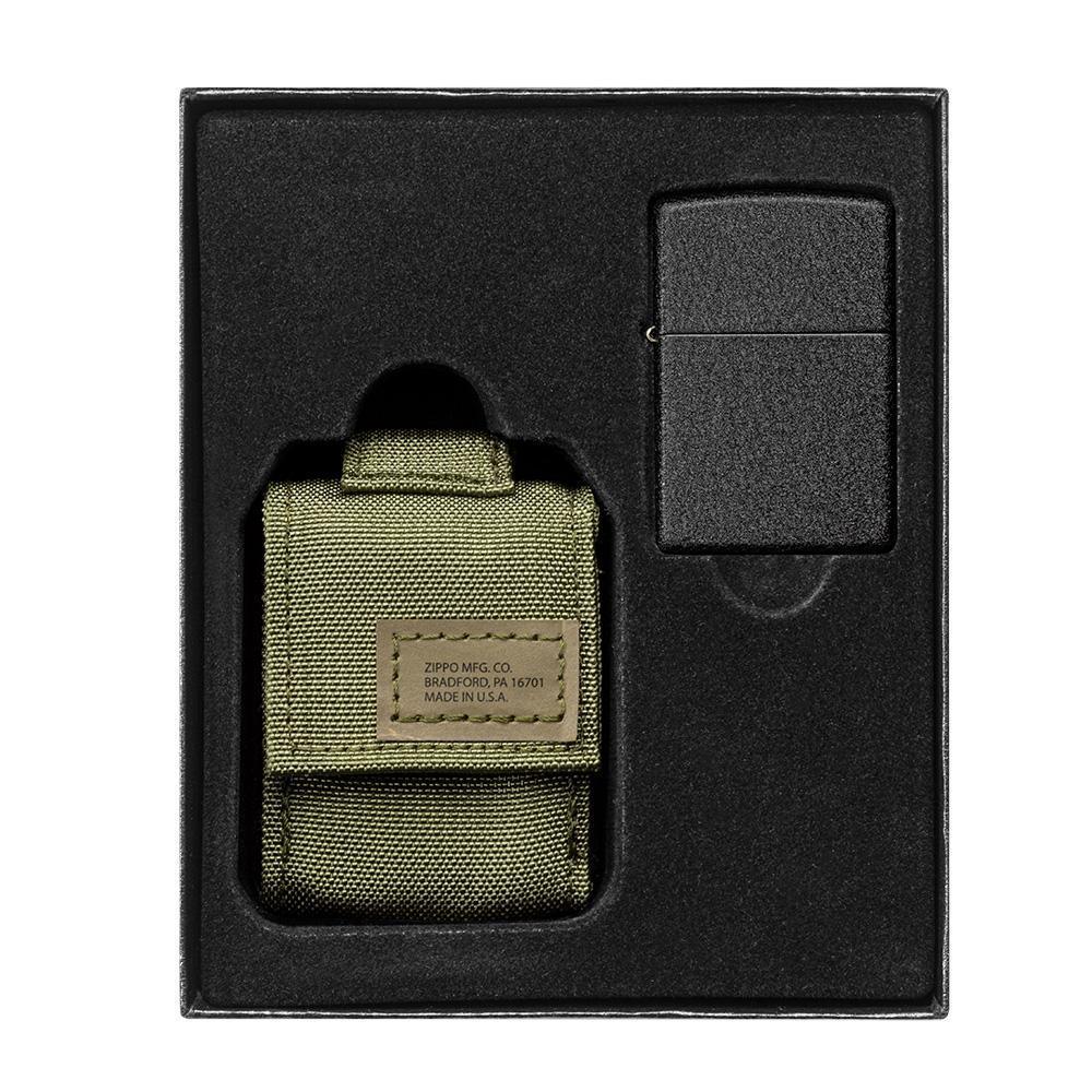 Zippo - Crackle Lighter og Tactical Pocket PACK - Grøn - Game-On.no