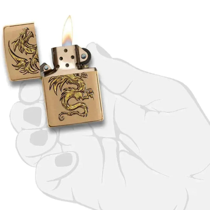 Zippo - Gull Drage Motiv - Game-On.no