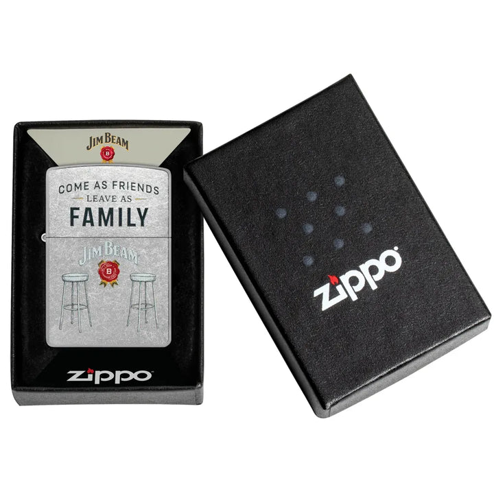 Zippo – Jim Beam® Barstools Motiv – Street Chrome Lighter - Game-On.no