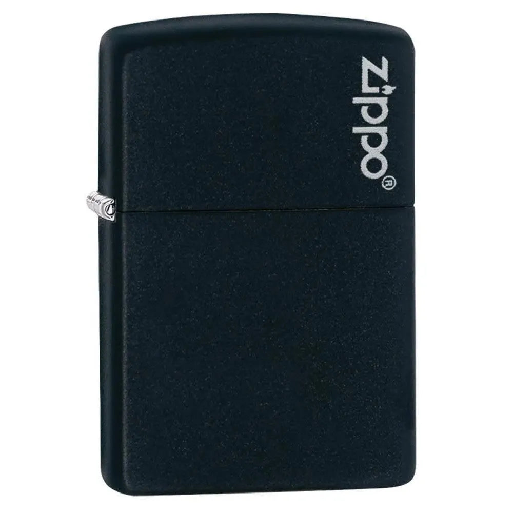 Zippo - Classic Matt Black with Logo - Game-On.no