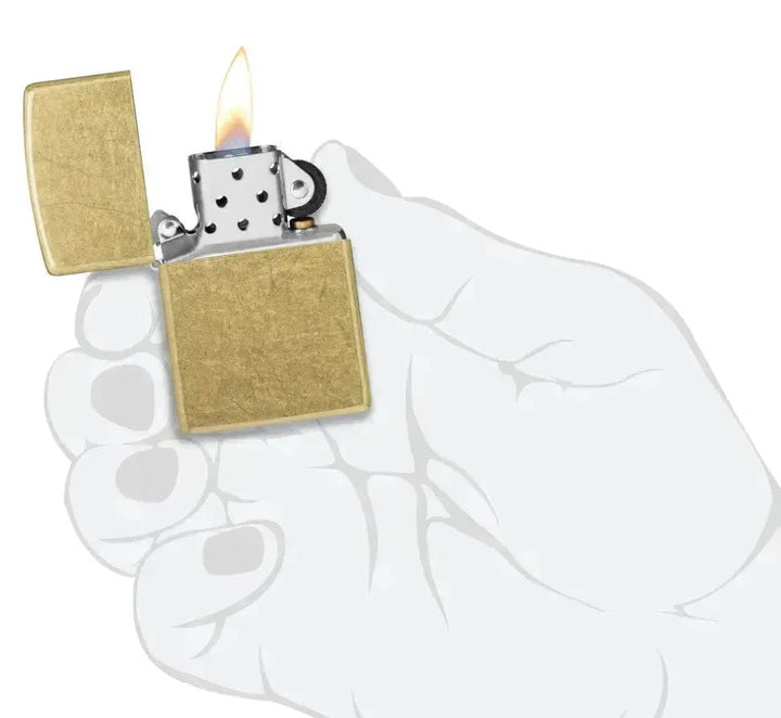 Zippo - Klassisk Street Brass - Messing Lighter - Game-On.no