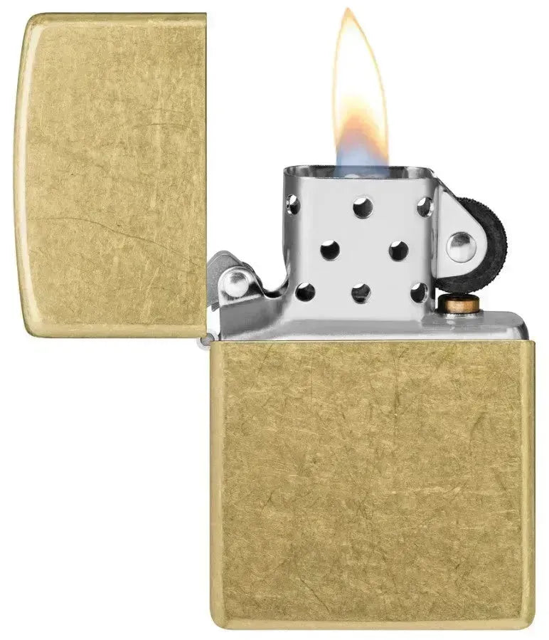 Zippo - Klassisk Street Brass - Messing Lighter - Game-On.no