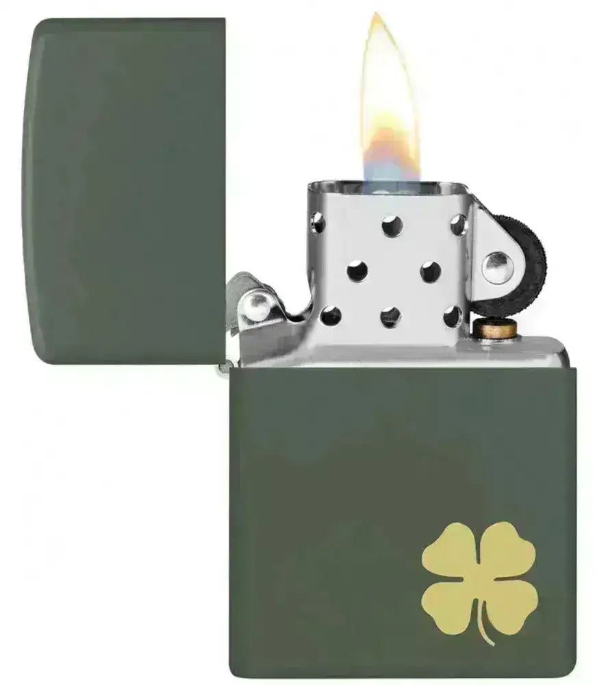 Zippo Lighter - Firkløver Motiv - Game-On.no