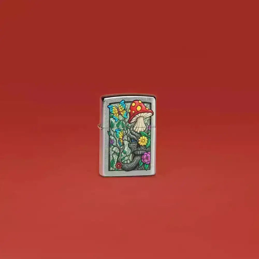 Zippo Lighter - Freaky Nature Design - Brushed Chrome - Game-On.no