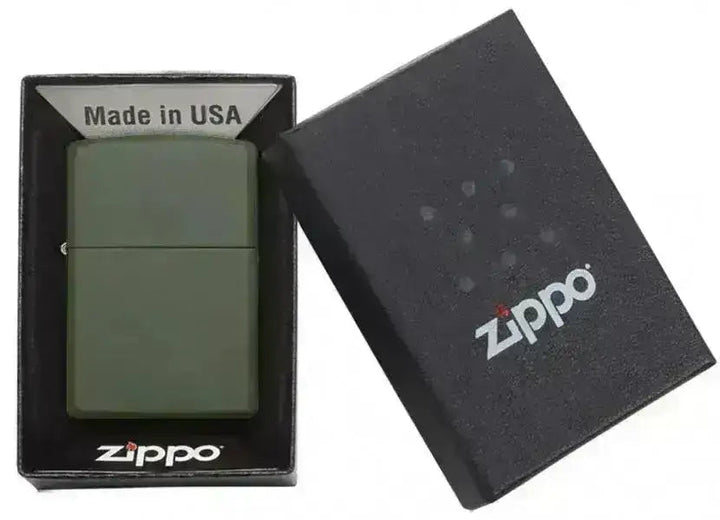 Zippo Lighter - Klassisk Matt Grønn - Game-On.no