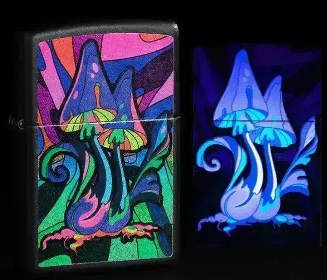 Zippo Lighter - Magic Mushrooms Neon Motiv - Game-On.no