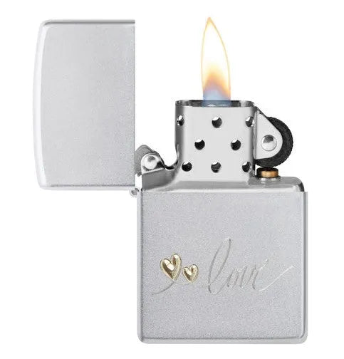 Zippo - Love Design Satin Krom - Game-On.no