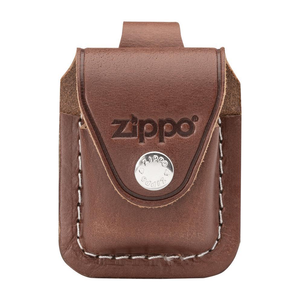 Zippo - Orginal Zippohållare med beltefeste i skinn - BROWN - Game-On.no