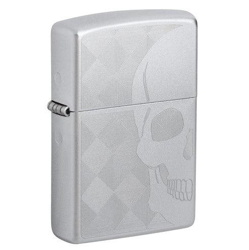 Zippo - Satin Chrome Hodeskalle - Game-On.no