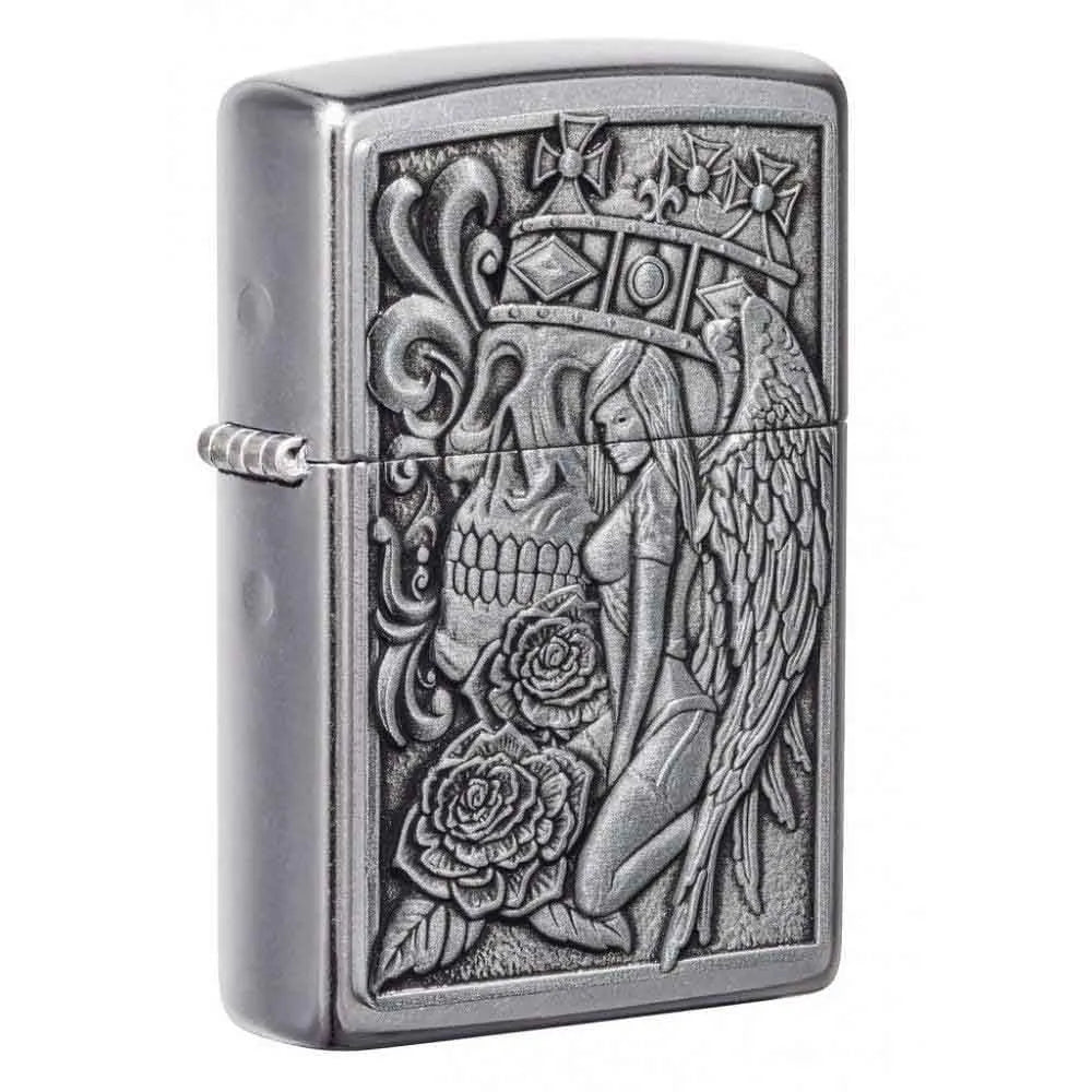 Zippo - Dødningehoved og engleemblem - Game-On.no