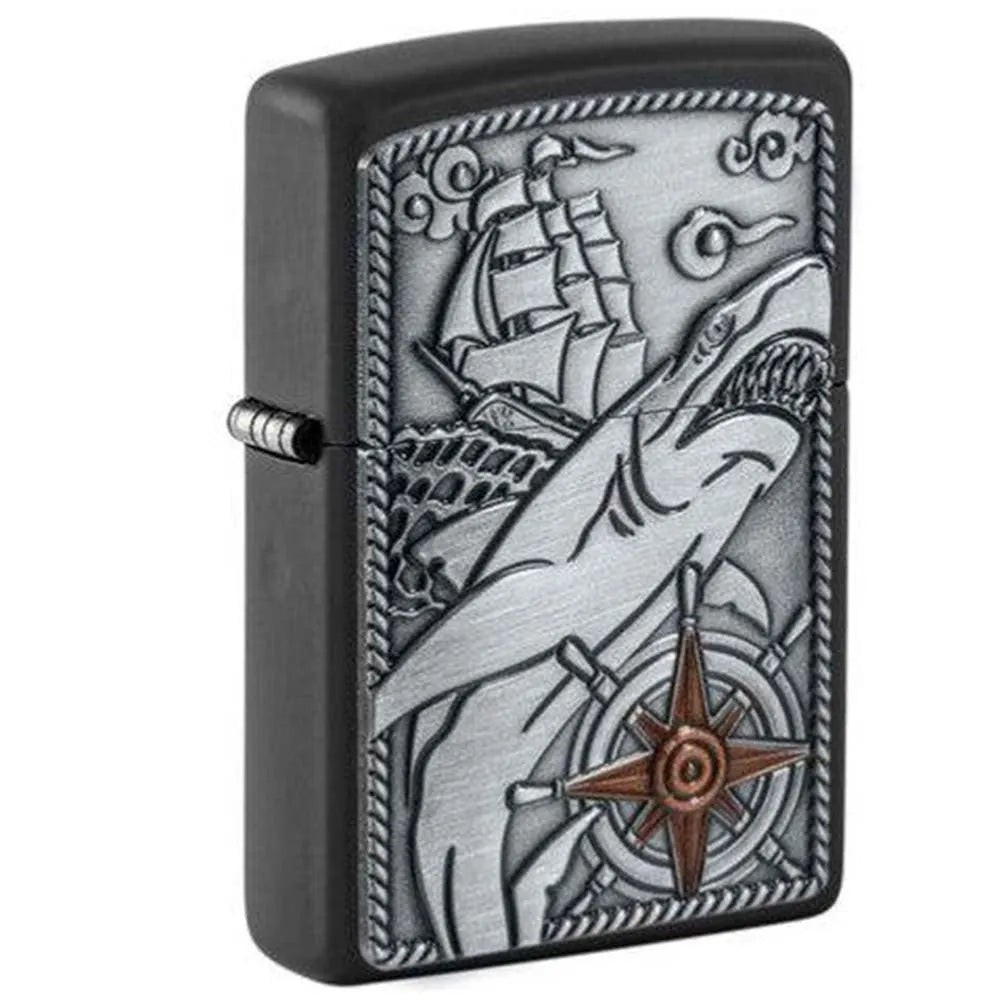 Zippo - Skute, Kompass und Hai Emblem - Game-On.no