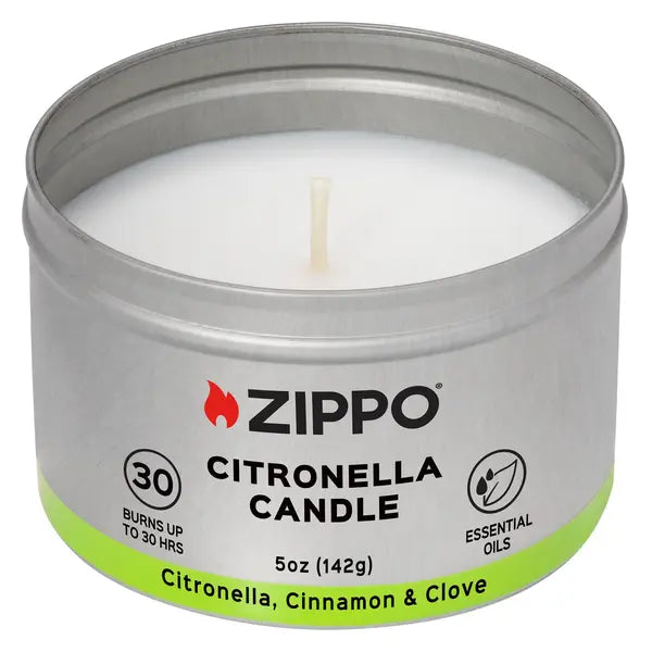 Zippo Citronella lys med kanel og nellik, forfra uten lokk