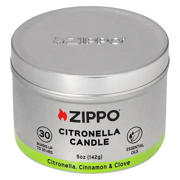 Zippo Citronella lys med kanel og nellik, med lokk på